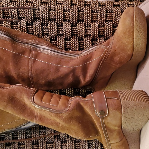 Cole Haan Shearling Tall Zip Up Platform Boots Size 8 - Picture 5 of 12